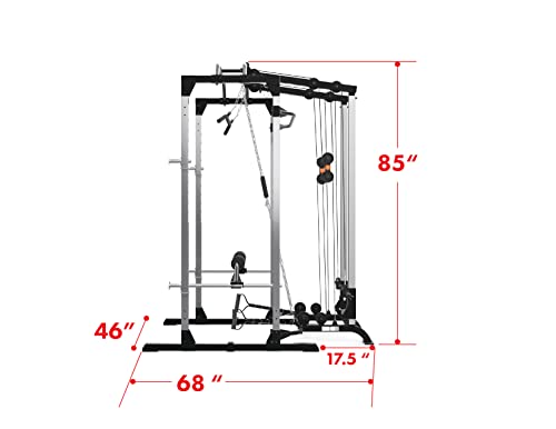 Fitness Reality Squat Rack Combo With Lat Pull-Down And Cable Cross Over Attachment #TOP4