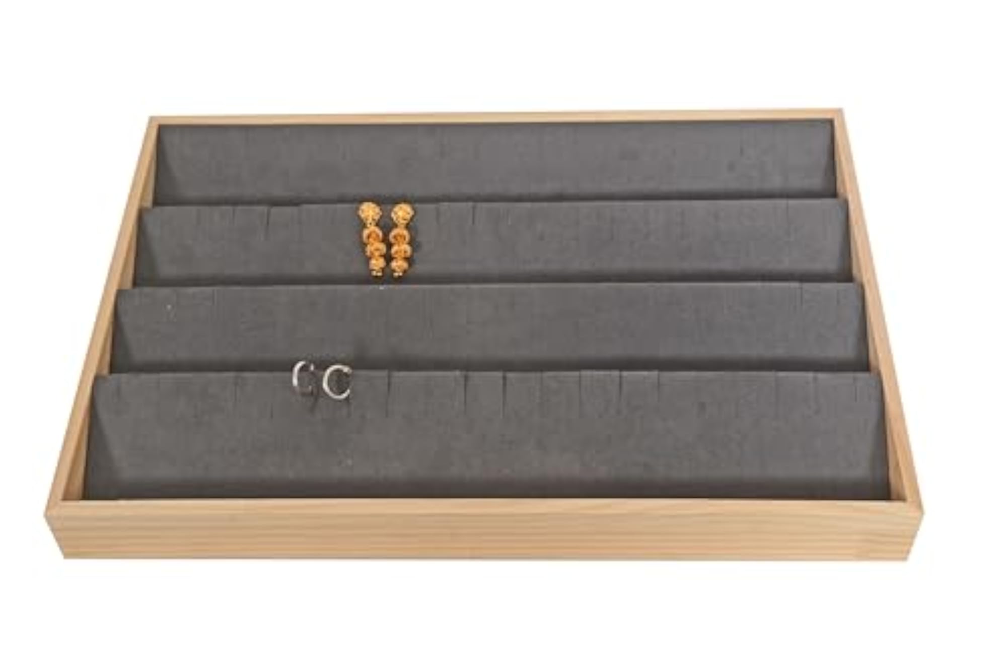 Premium Black Earring Organizer Tray, Stackable Earring Holder Display Drawer