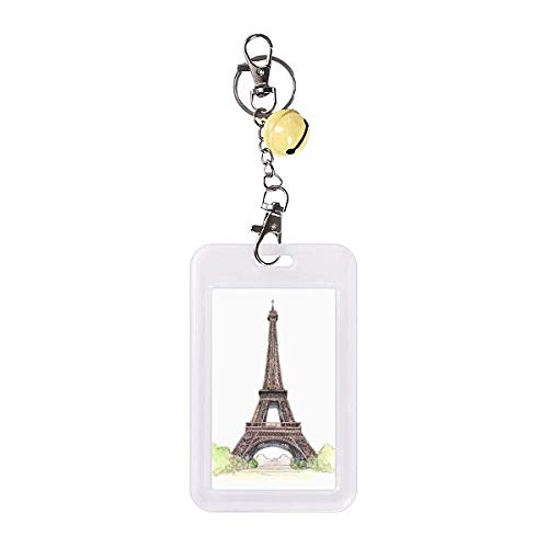 Pochette protection carte de crédit Tour Eiffel étui rigide Cloche jaune