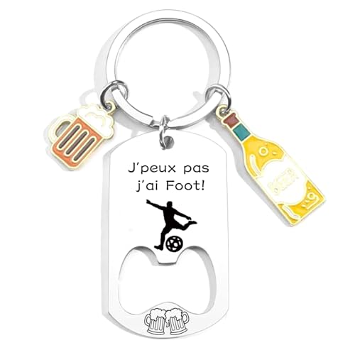 JRZDFXS Décapsuleur FootBall Personnalisé sur le Thème du Football - Cadeau Foot Homme Original - Cadeau Anniversaire, Noël pour Fan de Football (J'ai Foot)