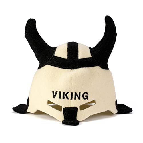 SAUNA GURU Sauna Viking Hat, 100% Organic Wool Felt Sauna Cap, Banya Hat Sauna Hair Protector, Sauna Accessories Embroidered Hat, Sauna Accessory, Sauna Gifts for Men and Women, Russian Sauna Hat