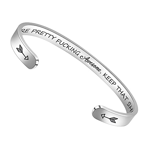 Btysun Bracelets for Women Mothers Day Bracelet Gifts from Daughter Inspirational Gifts for Women Graduation Gifts for Her Motivational Birthday Cuff Bangle Friendship Personalized Mantra Jewelry…