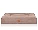 Knuffelwuff orthopädisches Hundebett aus kuscheligem Velours mit Handwebcharakter Sofia 100 x 80cm Beige - Abnehmbarer Bezug - waschbar - für große, mittelgroße und kleine Hunde