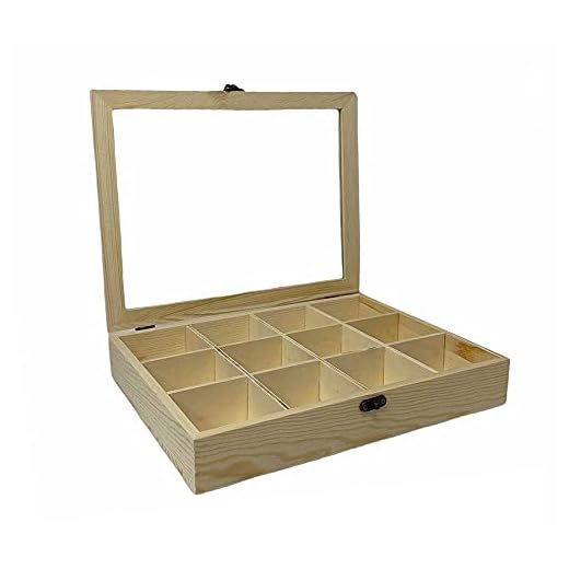 Bacheche in legno 10 Vetrineinrete® Bacheca in Legno 12 posti con Porta in Vetro espositore vetrinetta minuterie da Collezione decoupage 28x22x5cm A54