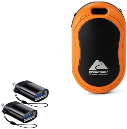 BoxWave Cable Compatible with Ozark Trail Rechargeable Hand Warmer - USB-C to A PortChanger (2-Pack), USB Type-C OTG USB Portable Keychain - Slate Black image 3