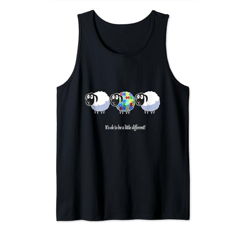 It's Ok To Be A Little Different Sheep Vintage Autism Tank Top