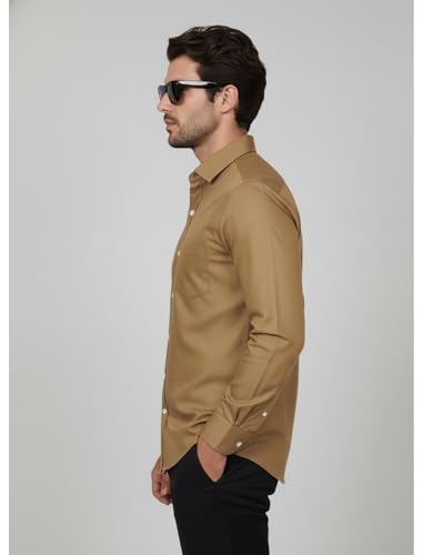 Image of Diverse Men's Solid Formal Shirt | Premium Poly Cotton Full Sleeve Regular Fit Shirt for Men | Stylish Office, Business & Casual