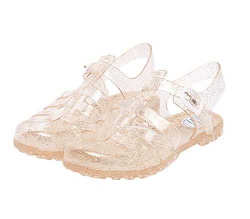 Image of Yehopere Women's Jelly Sandals T-Strap Slingback Bling Beach 80s 90s Retro Flat Shoes