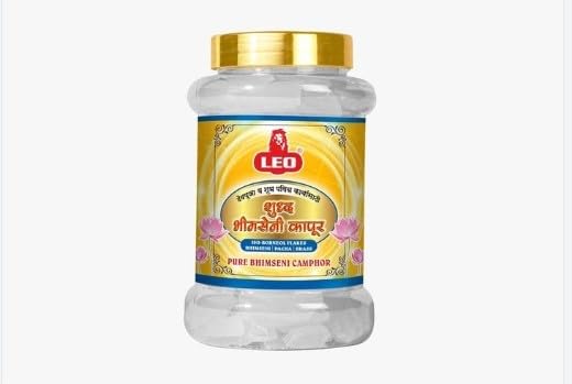 LEO Premium Shuddh Bhimseni Camphor 500g Pack of 2 | Pure Bhimseni Kapoor (Pacha Karpooram) | Long-Lasting Fragrance for Pooja, Aarti & Spiritual Use | 1 kg Total-image-37