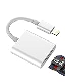 【Double emplacements de carte pour SD et Micro SD】Dispose d'un emplacement pour carte SD et d'un emplacement pour carte Micro SD/TF (ne peut pas lire les deux simultanément), facilitant le transfert de photos et vidéos de votre appareil photo ou cartes mémoire vers votre pour iPhone ou pour iPad. (Veuillez noter ! Ce lecteur de carte ne peut pas lire les deux emplacements de carte en même temps. Cela permet d'éviter les interférences entre les appareils et de garantir une transmission de données stable.)