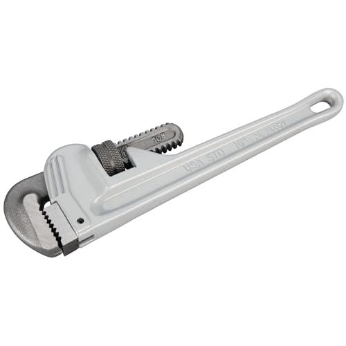 Image of Performance Tool W2110 10 in. Aluminum Pipe Wrench | Precision milled drop forged steel jaws. Strong, lightweight aluminum handle. Plumbing tool