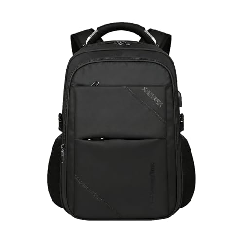 Heyoo Mochila de Tecido 900D À Prova d'Água com Carregamento USB - Masculina Feminina, Grande Capacidade para Notebook, Ideal para Negócios, Viagens e Escola (Preto)