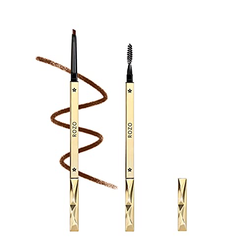[ 2 Pack] Eyebrow Pencil -Makeup Brow Stylist Definer Longlasting Waterproof Brow Pencil with Spoolie Brush, Shaper and Filler Auto Pencil For Women - All Hair Colors & Skin Tones (A-Light Brown)