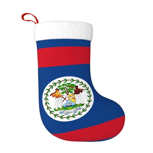HTRDJH Chaussettes décoratives de Noël avec drapeau du Belize, chaussettes de Noël pour adultes, décorations de fête de Nouvel An