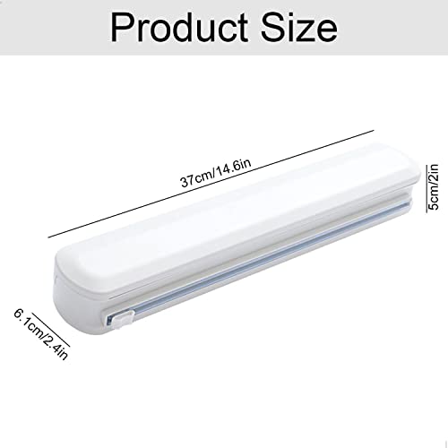 Foto von Alufolienabroller Folienschneidert Frischhaltefolienspender Abroller Folienspender Frischhaltefolienschneider für Alufolie Frischhaltefolie Glattes Abtrennen Anwendbare Breiten weniger als 32 cm,Weiß