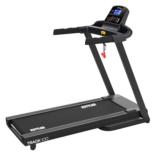 KETTLER Laufband Track 100, 1,75 PS Motor, 16 km/h, 10% Steigung, 44 Programme, 125x42 cm Lauffläche, Klappbar, 100 kg Benutzergewicht