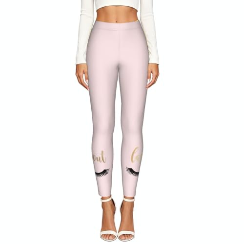 Leggings de compresión suaves para mujer con estampado de pestañas 2