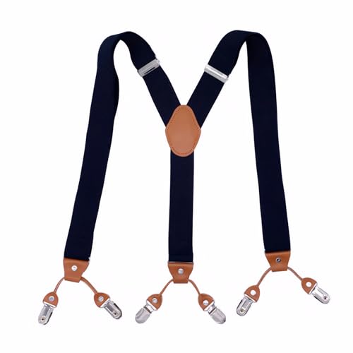 Leather Suspenders, Adjustable Dress Suspenders for Men, for dress pants Jeans Wedding Groomsmen, Adjustable X Back Strap with Swivel Hooks, Stylish and Functional.