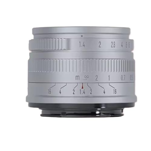 Camera Lens, Lente Principal de Retrato de Gran Apertura APS-C 35mm F1.4, Compatible con Sony E Nikon Z Fujifilm XF Canon RF EOS-M M43 Mount,in Parts(APS-C Silver,XF)