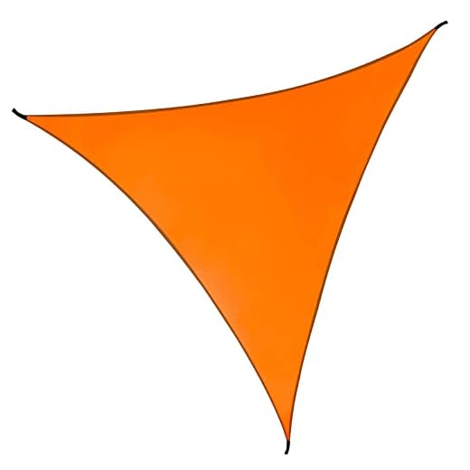 ENCOFT Voile d'Ombrage Triangulaire 4x4x4m, Toile Solaire Triangle en Oxford Imperméable Protection Rayons UV, Toile d'Ombrage Voile Pare-Soleil pour Exterieur Balcon Jardin Terrasse, Orange