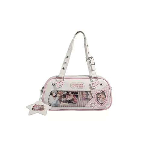 Japanese JK uniform itabag star patterned shoulder bag rectangular badge display crossbody bag for women