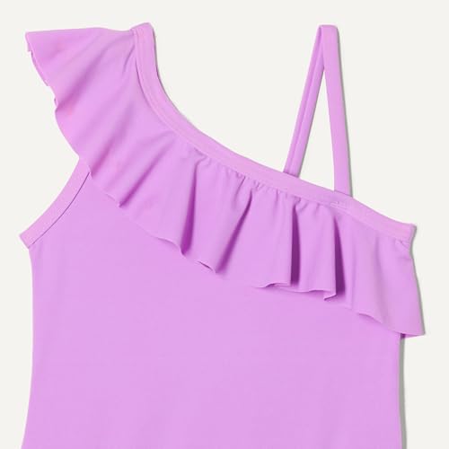 Image of Amazon Essentials Girls and Toddlers' Asymmetric Frill One-Piece Swimsuit