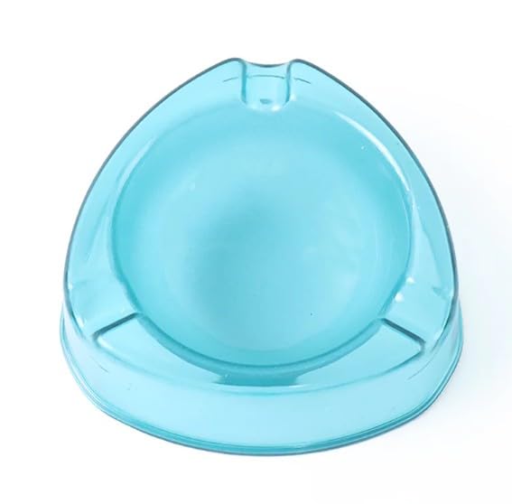 Heavy-Duty Transparent - Plastic - Triangular Ashtray with Triple Rest Slots (1 Pc)-image-0