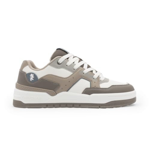 Image of Red Tape Men's Sneakers White Brown Pu Round Lace-Up All-Day Comfort