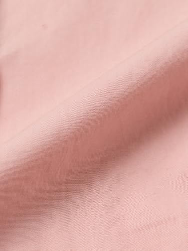 Image of The Souled Store Tailored Solids: Blush Women and Girls Full Length Spread Collar Pink Solid Cotton Slim Fit Adjustable Side Ruching Breathable Lightweight Everyday Shirt
