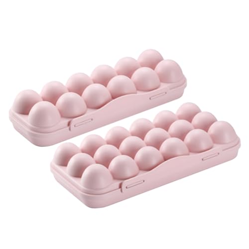 lurrose 2個 冷蔵庫用大容量卵収納ボックス 多機能多格子設計で卵の鮮保持と衝撃防止 食品グレードプラスチック製 家用整理整頓 再利用可能