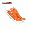 Doppy 2Pcs Tractor Bucket Edge Protector, 3/8'' Thick Snow Skid Tamer, Hex Lock Nuts & Bolts Included for Snow Removal, Leaves, Gravel Spreading,Orange