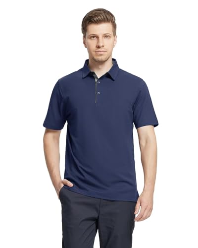 Men's Business Long and Short Sleeve Polo Shirts Mercerized Cotton Blend Casual Stylish Collared Shirts2