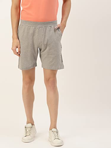 Image of AM SWAN Mens Premium Cotton Colourblocked Printed Stylish Comfort Knee Length Shorts