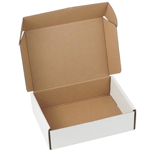 10 Pack 7'x5'x2' inch Small Shipping Boxes White Corrugated Cardboard Box for Small Business,...