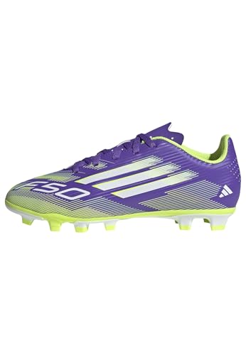adidas Unisex niños F50 Club Firm Ground/Multi Ground Football Boots Kids, Purple Rush/Cloud White/Lucid Lemon, 31 1/2 EU