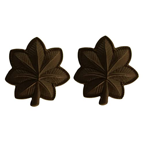 Army Major Rank Black Metal Pin-On - Pair
