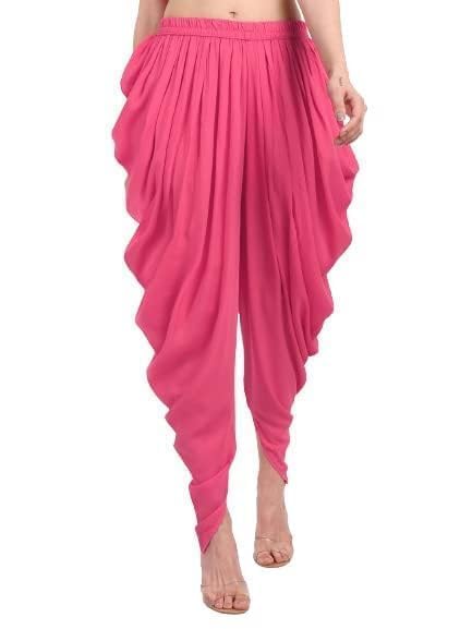 Loose Fit Rayon Dhoti Pant for Women Patiala Slawar Bottom Wear Harem Pants, Waist Free Size (26 Inch to 38 Inch)-image-8