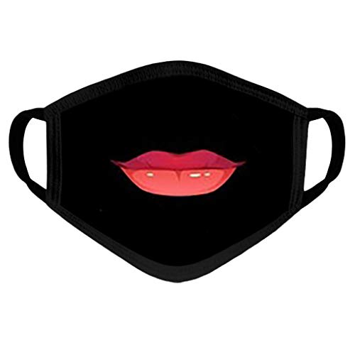 Preisvergleich Produktbild Supertong Unisex Mundschutz Wiederverwendbar Waschbar Baumwolle Gesichtsschutz Mund Lippen Drucken Lustig Gesichtsbedeckung Outdoor Staubdicht Radfahren Face Shield (I)