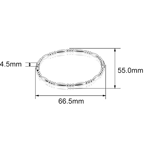 Jude Jewelers Stainless Steel Classic Plain Water Drop Beads Style Open Clasp Bangle Bracelet2