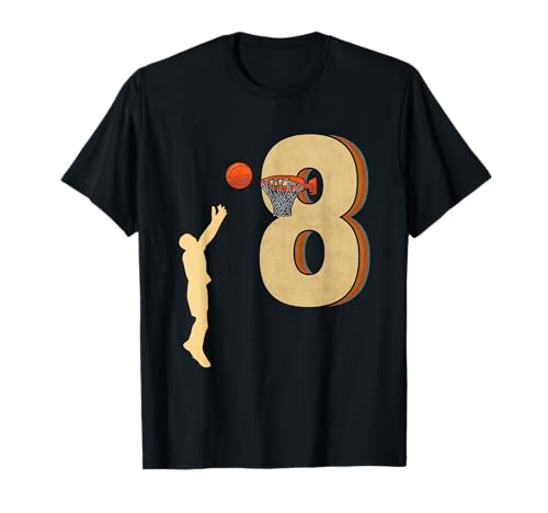 8 Jahre alter Basketball Dunk 8. Geburtstag Party Ball Jungen T-Shirt 8 Jahre alter Basketball Dunk 8. Geburtstag Party Ball Jungen T-Shirt