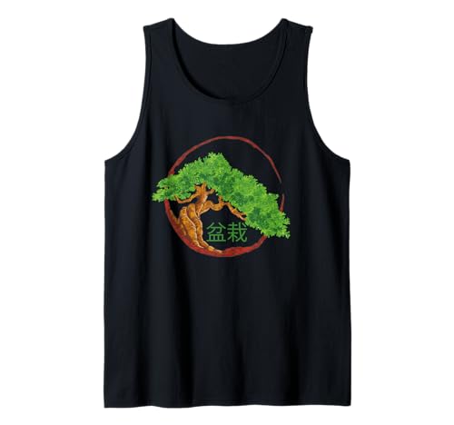 Bonsai Miniatur Bäume Japanische Kanji Japanische Schrift Tank Top