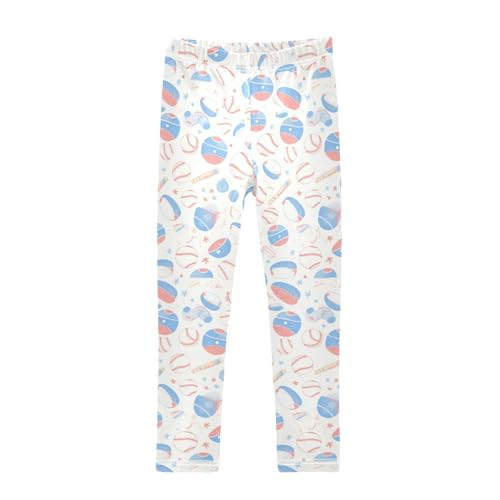 KLL Baseball Blue Stripe Girls Legging Fashion High Waisted Sweatpants Sports