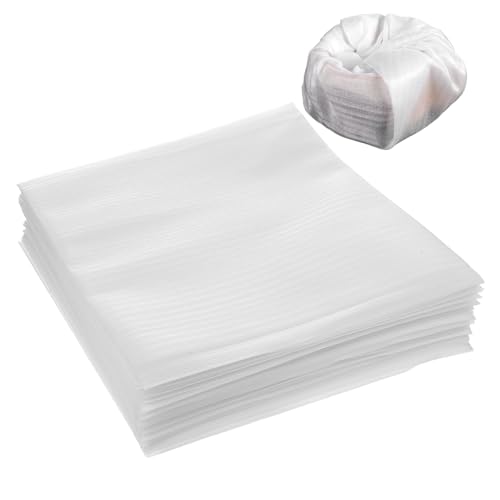 SEWACC 100pcs Coated Pearl Cotton Bag for Packing Foam Pouches Plate Protectors for Moving Glassware Packaging Supplies