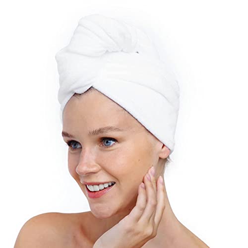 Kitsch Microfiber Hair Towel Wrap | Hair Turban For Drying Wet Hair Easy Twist Hair Towels | Cleanse Bundle (Blush | Micro Dot | White) #TOP3