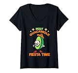 Photo Gallery donna santo guacamole fiesta time messicano festa cinco de mayo maglietta con collo a v Photo Gallery donna santo guacamole fiesta time messicano festa cinco de mayo maglietta con collo a v