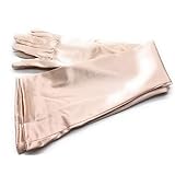 A-CRAFT フォーマル ウエディンググローブ ストレッチサテン ロング手袋 光沢ブラック フリーサイズ (シャンパン)