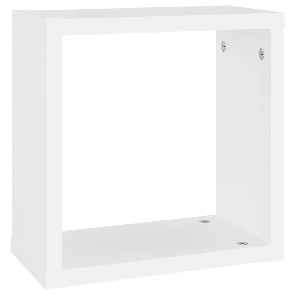 vidaXL Mensole Parete a Cubo 2 pz Bianche 30x15x30cm