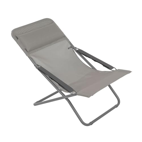 Lafuma MOBILIER - Chaise Longue - Bain De Soleil - Transat Jardin - Pliant - Transabed - Batyline® Iso - Gris Terre - Fabriqué en France - LFM5332_8556 - Garantie 5...