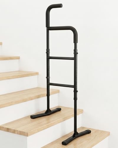 Upgraded Stair Assist Cane - Enhanced Base &13-Level Adjustable Height,