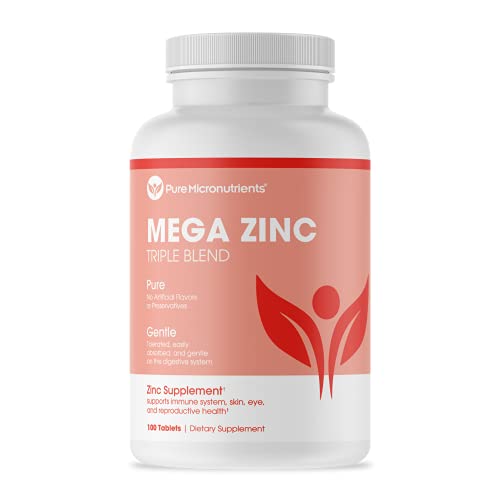 Mega Zinc Supplement, 50mg - 3-in-1 Zinc Complex - 100 Tablets - Pure Micronutrients